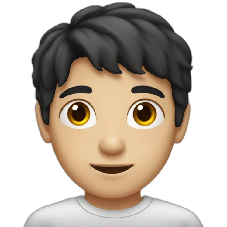 Boy with dark hair and red eyes emoji