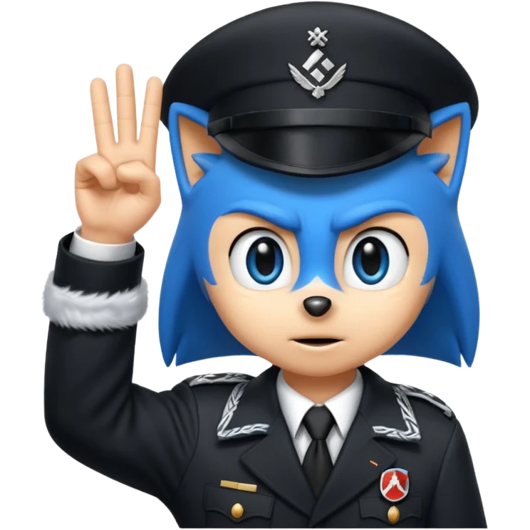 Nazi salut with Sonic emoji