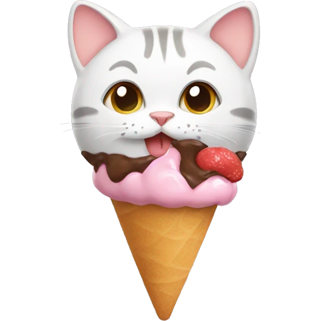 cat with icecream emoji