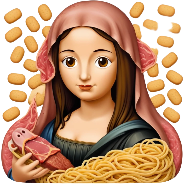 pop art monalisa SPAM meat spaghettio slop  emoji