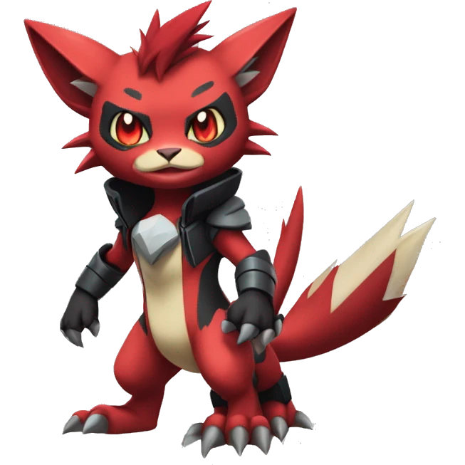  Kawaii Edgy Cool Beautiful Guilmon-Torracat-Zoroark full body emoji