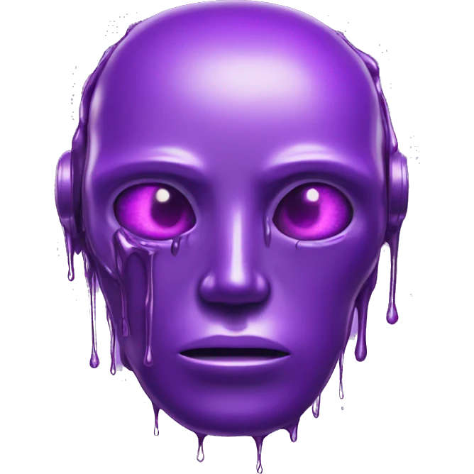 melting robot face purple emoji