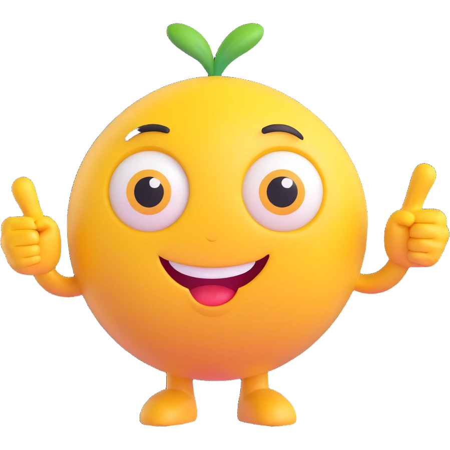 A yellow round emoji character with big eyes and a confident smile, clearly pointing both index fingers at itself. Strong “ME!” expression. Bold cartoon style, isolated on white emoji