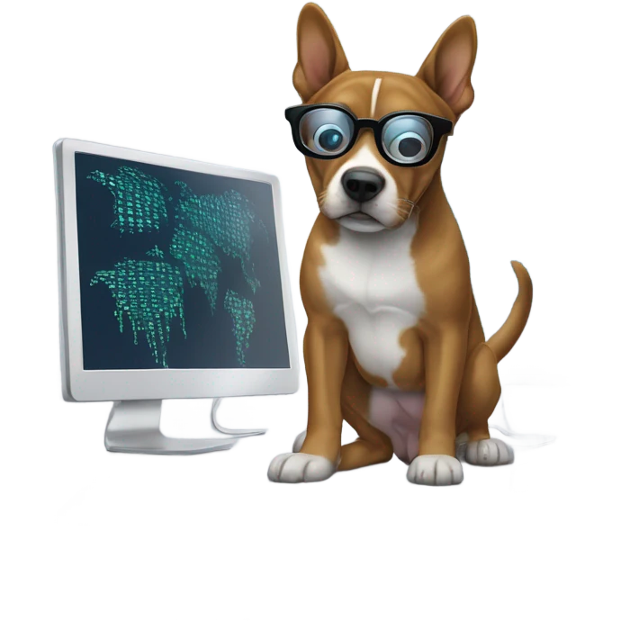 Hacker dog emoji