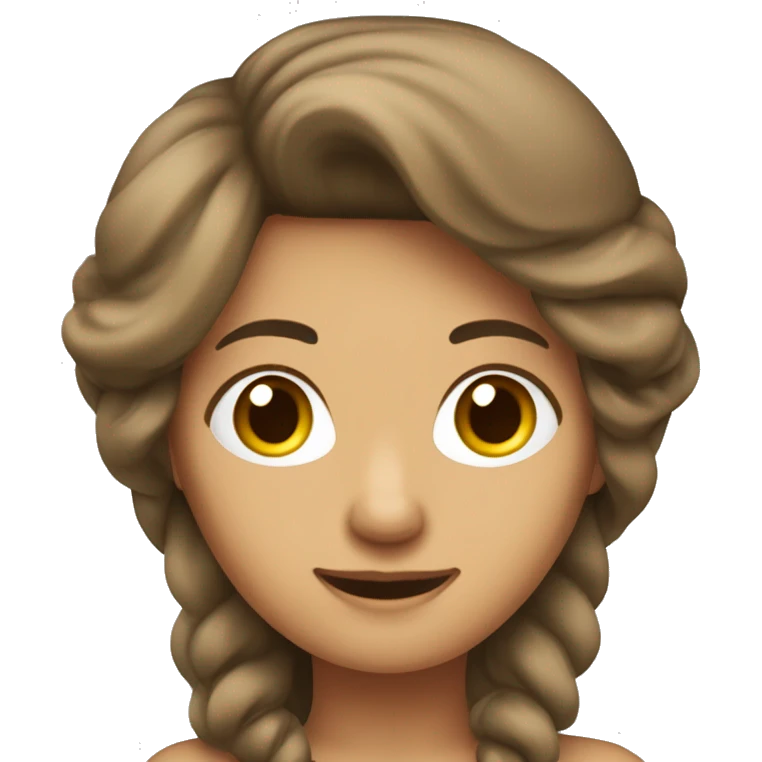 Mujer de cabello lacio castaño esperando coche emoji