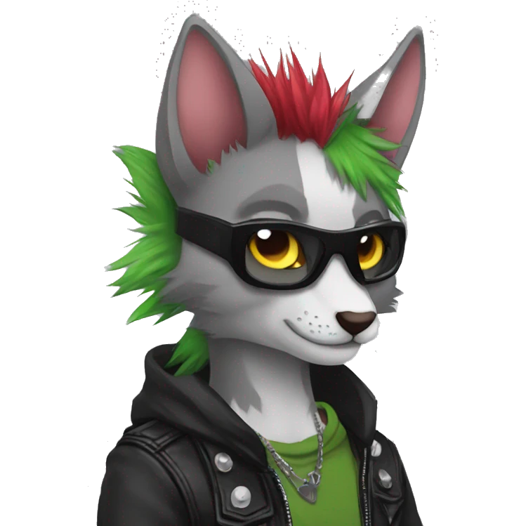Anthro Punk Fursona  emoji