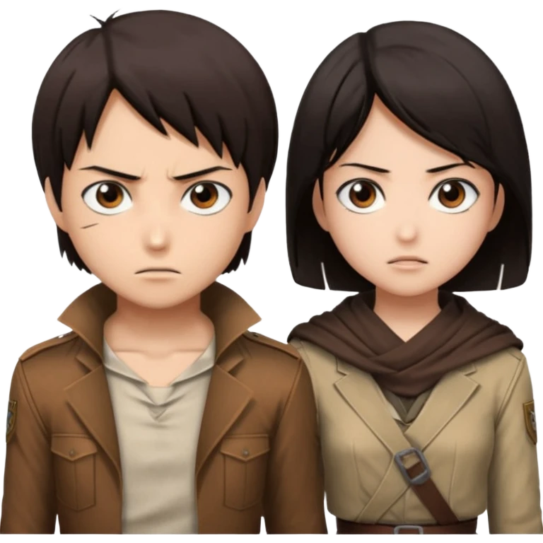 Attack On Titan, Eren Yeager and Mikasa emoji