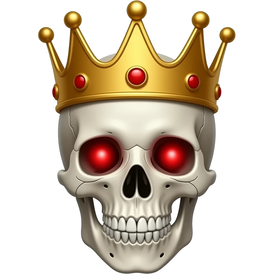 King skeleton and red eyes emoji