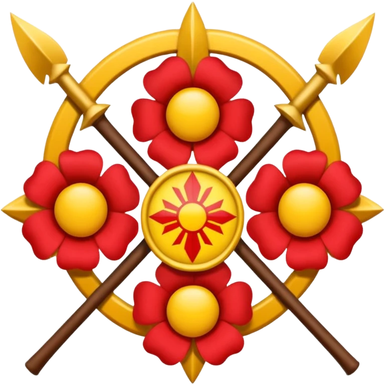 Hazme un emoji con el logo de la falange española con las 5 flechas y las 5 rosas emoji