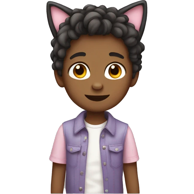 Cute Boy with feminine clothes and cat ears. emoji