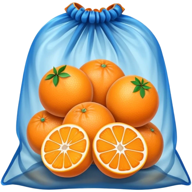 oranges in blue mesh bag emoji