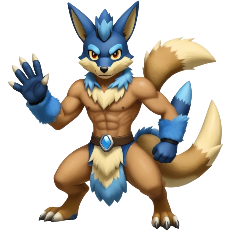 Lucario-Lombax-Zeraora-hybrid (Full body) emoji