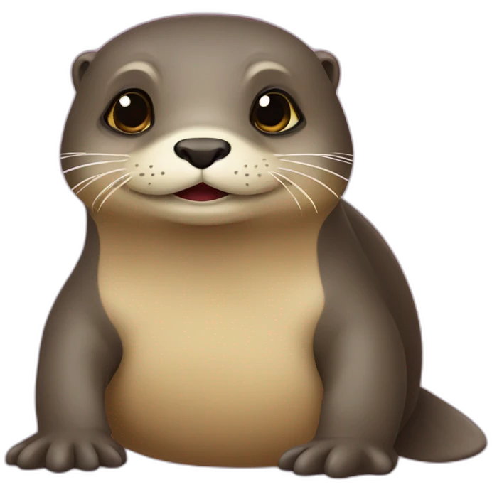 Une loutre sur un tortue emoji