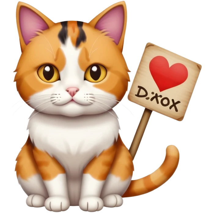 cat holding sign that reads IDK emoji
