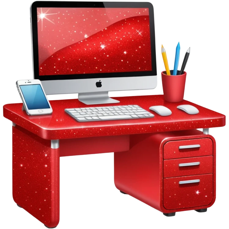red glitter desk emoji