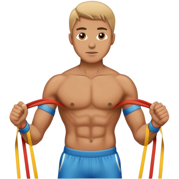 man using resistance band emoji