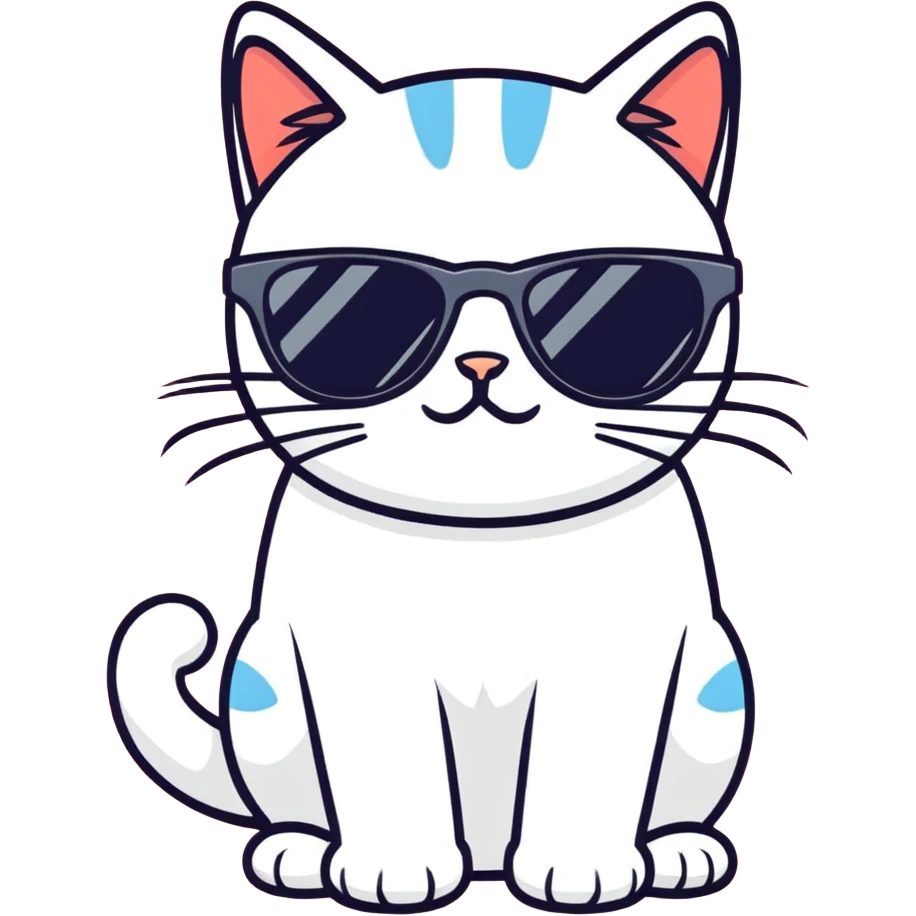 Cat with sunglasses emoji