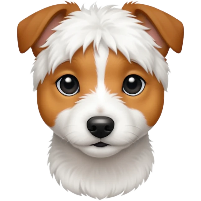 Helt vit Jack russel emoji