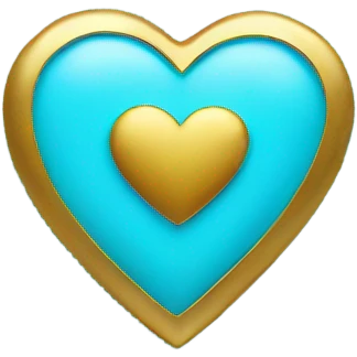 Light blue heart with gold  emoji
