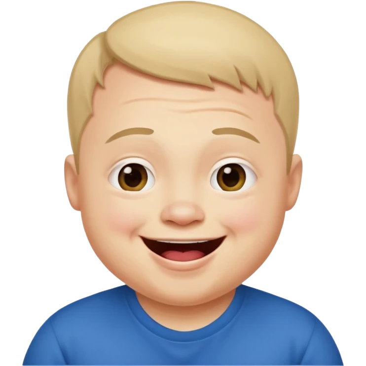 A man with Downs syndrom and CP making a funny face emoji