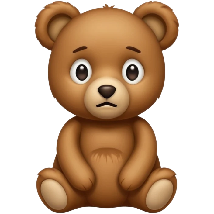 Confused teddy bear emoji