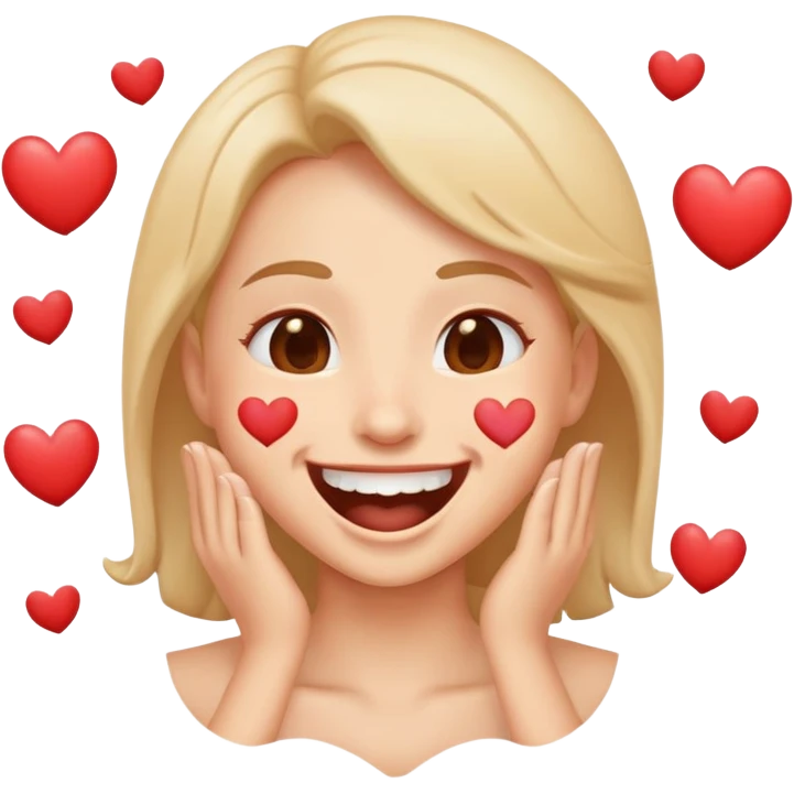 Laughing with hearts emoji