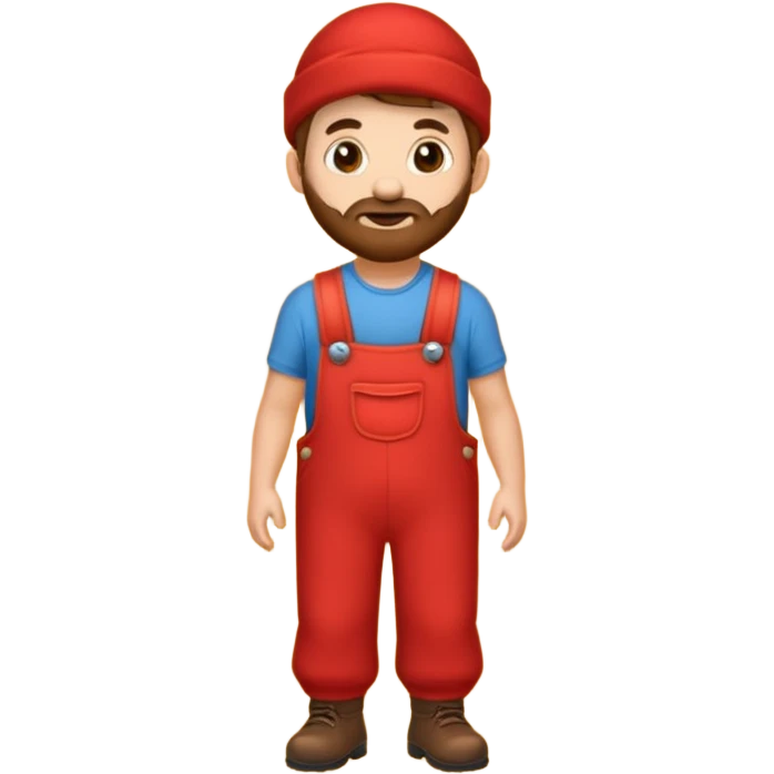 Maulwurf mit roter Latzhose, winkend emoji
