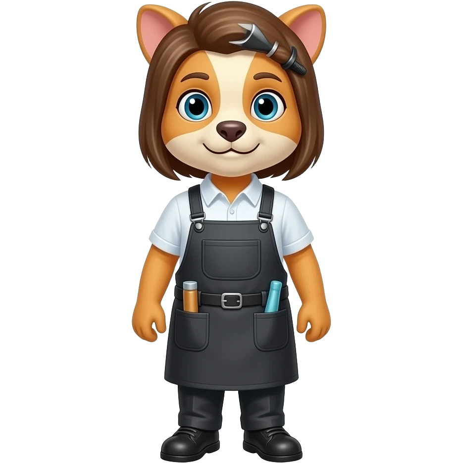 Animal Hair Dresser front facing with outfit emoji