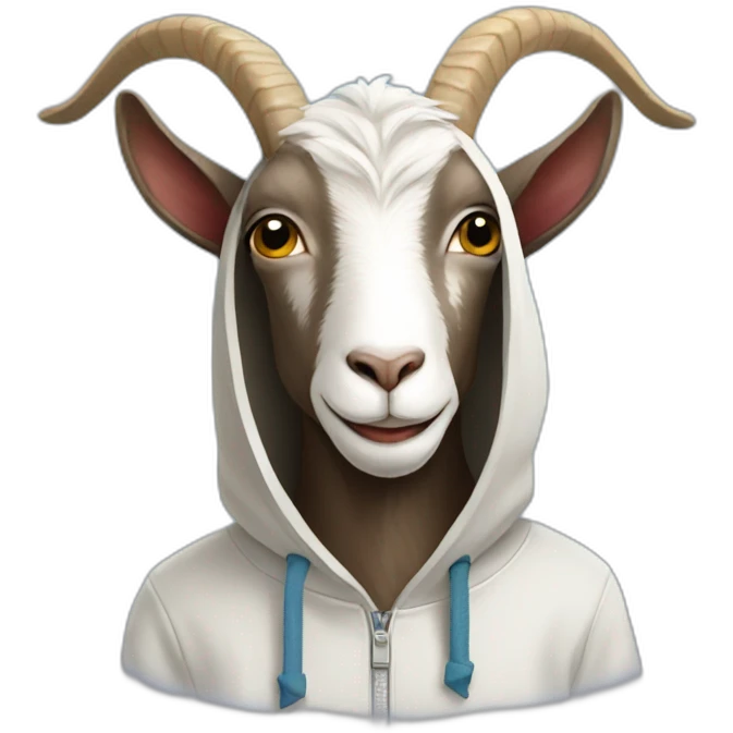 Goat wearing a hoodie  emoji