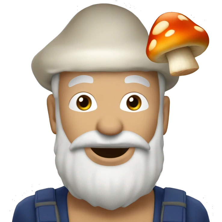 Lyon qui rougit avec un champignon dans le trou  emoji
