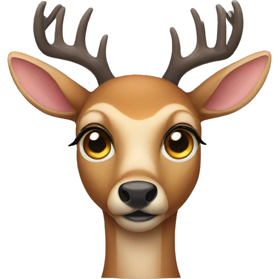 Deer with lashes emoji
