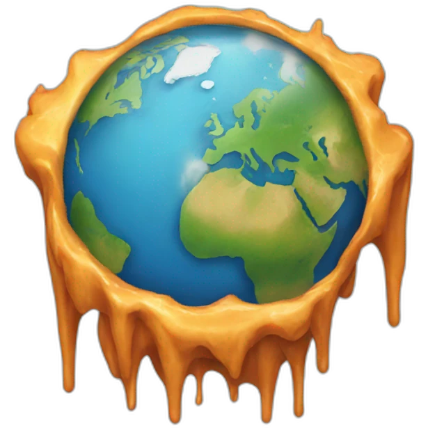 Melting earth emoji