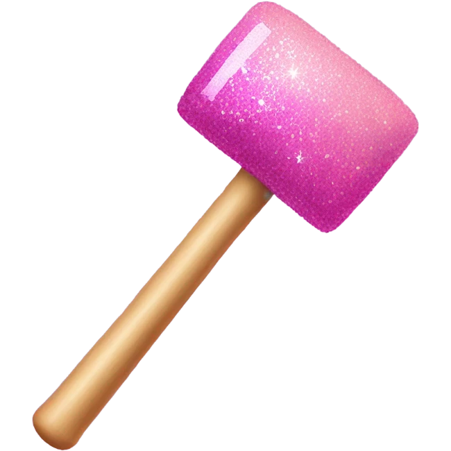Pink ombre mallet with glitter  emoji