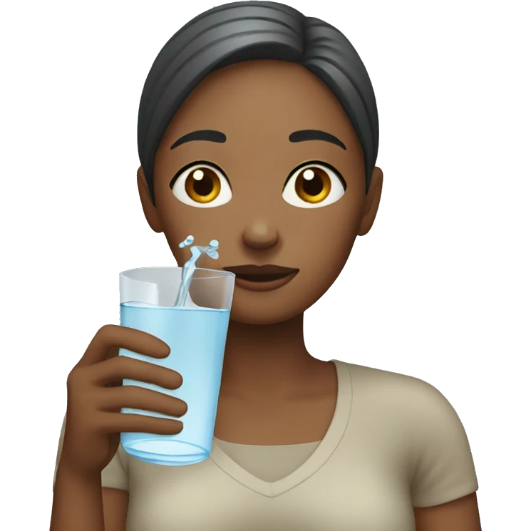 Woman drinking water  emoji