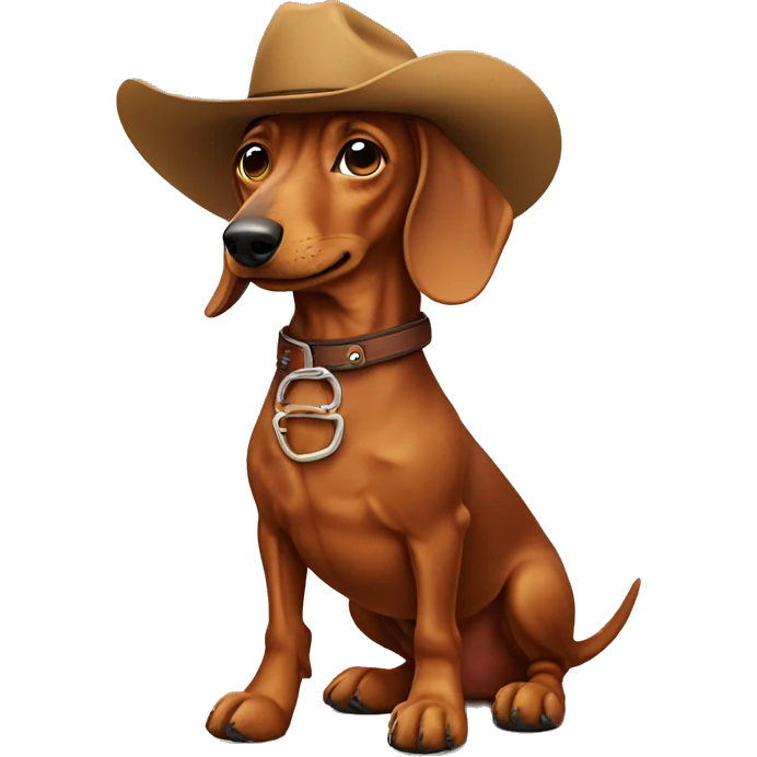 Dachshund wearing cowboy boots emoji