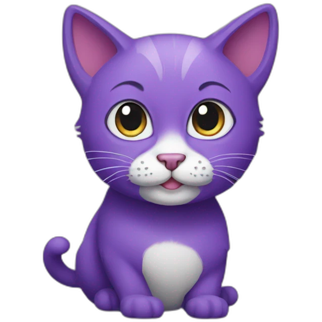 Cartoon purple cat emoji