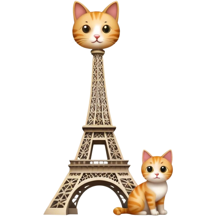 Cat on top of Eiffel Tower  emoji