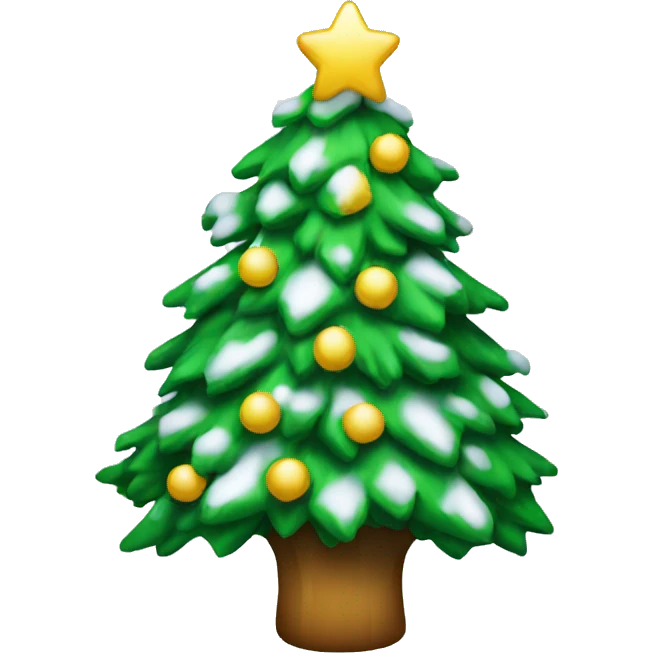 christmas tree with snow emoji