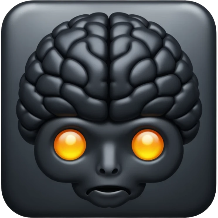 A full black brain emoji
