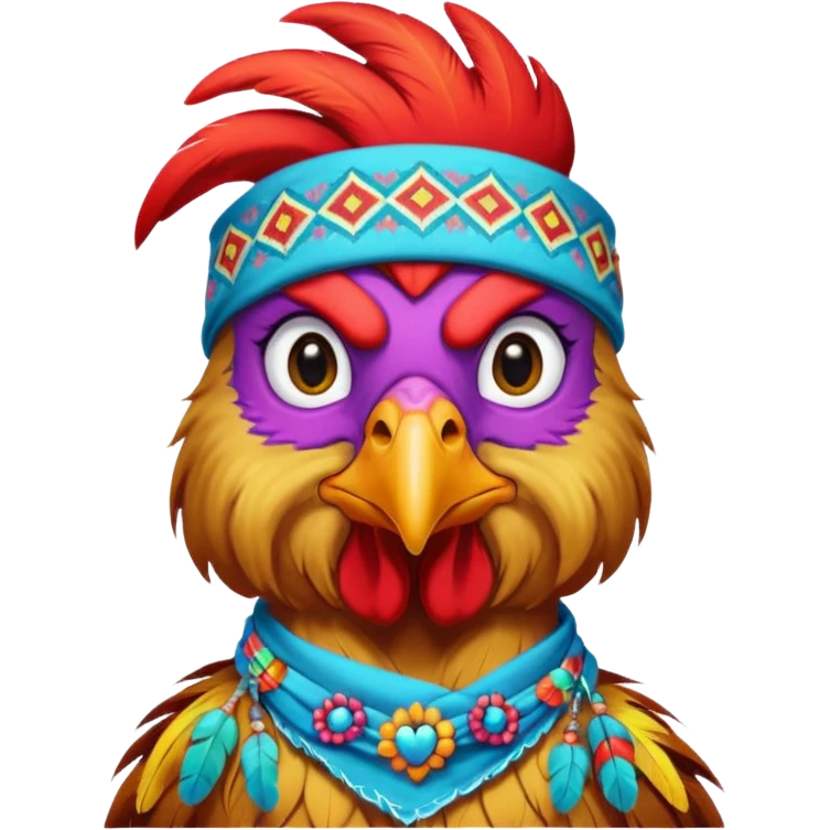 hippie rooster emoji
