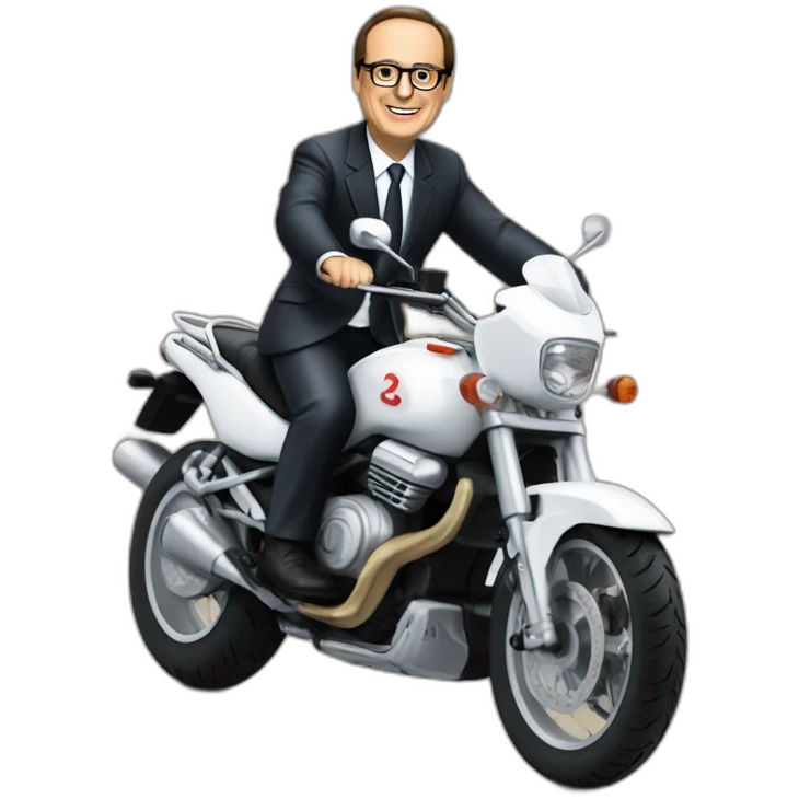 François Hollande sur une moto emoji