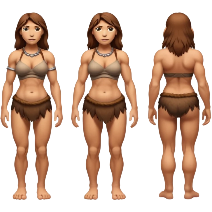 fullbody neanderthal woman attractive buxom figure emoji
