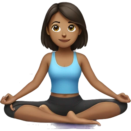 Brunette Girl doing yoga emoji