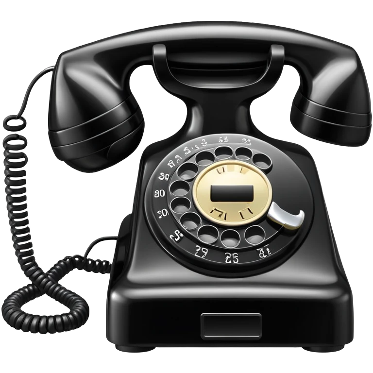 black telephone, classic rotary dial phone emoji