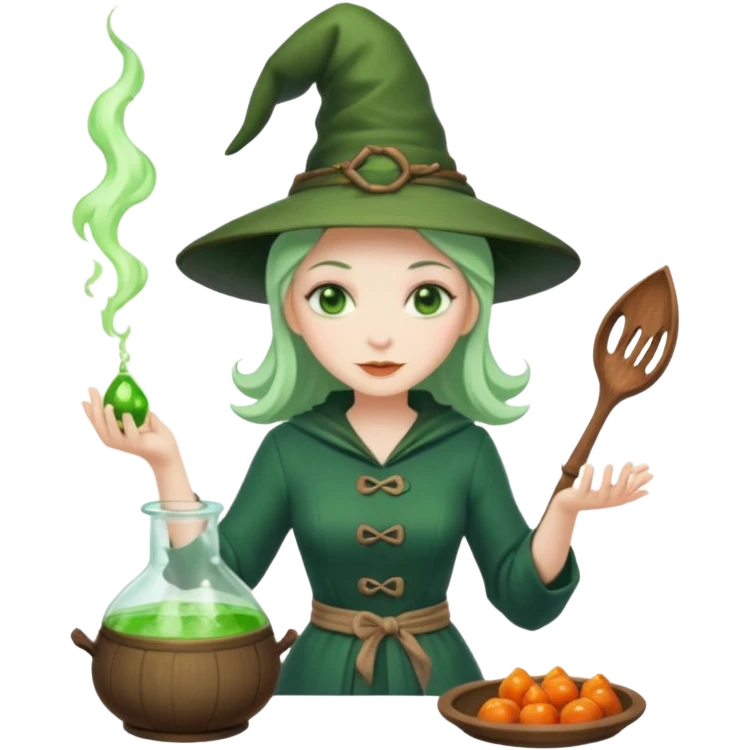 green witch cooking potion emoji