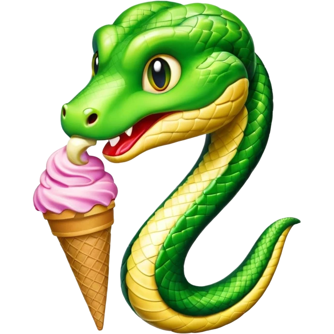 dondurma yiyen yılan emoji