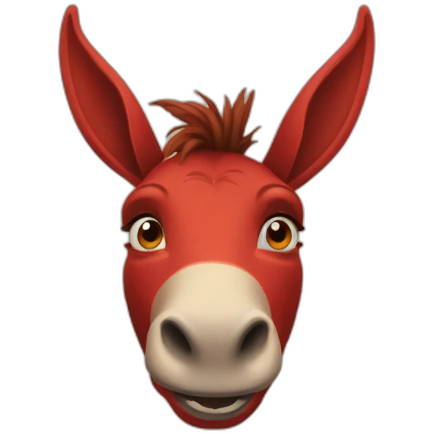 Red donkey from shrek with face tattoo emoji
