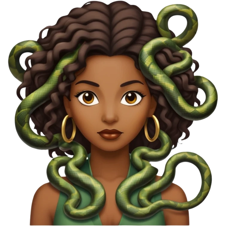 A black lady with snakes as hair emoji