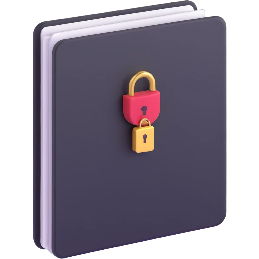 Secure document with password entries emoji
