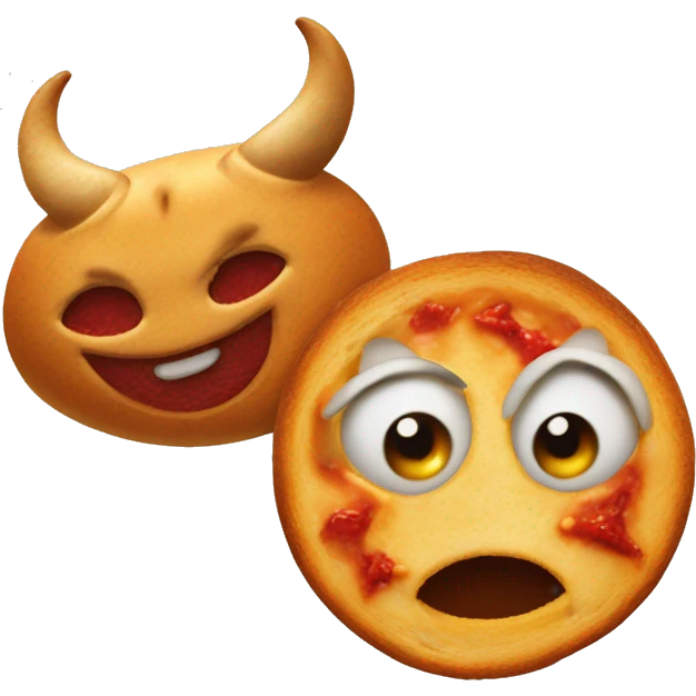 devil emoji and eyes with bread emoji